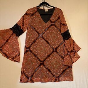 Paper Crane Orange Tunic Mini Dress